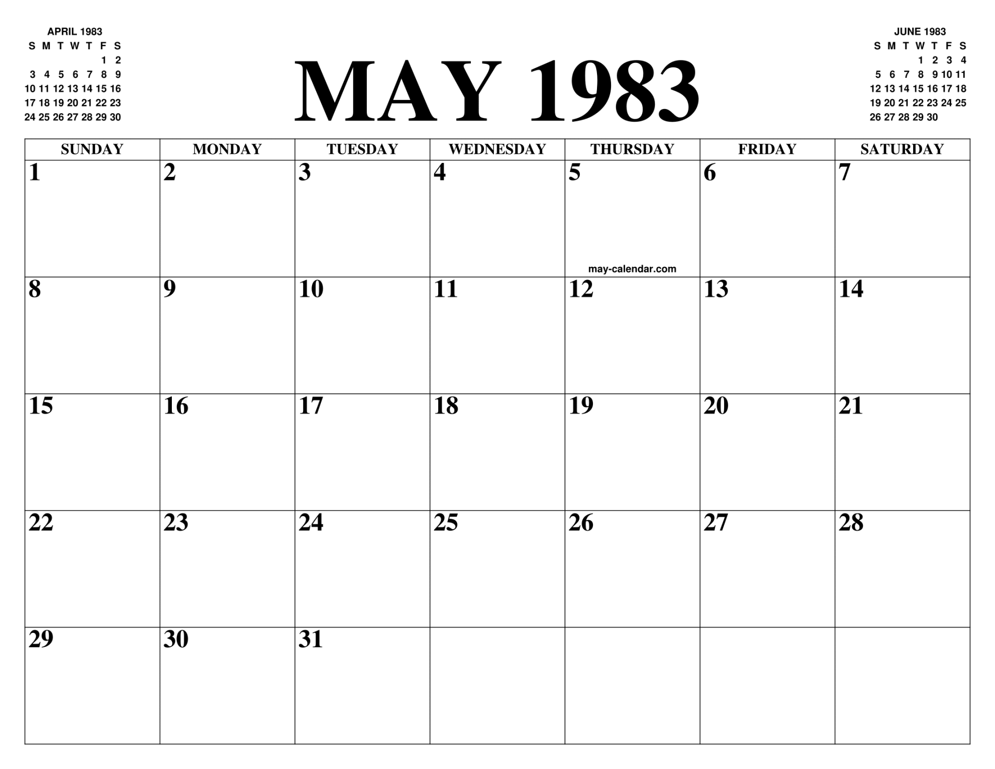 MAY  CALENDAR OF THE MONTH: FREE PRINTABLE MAY CALENDAR OF THE