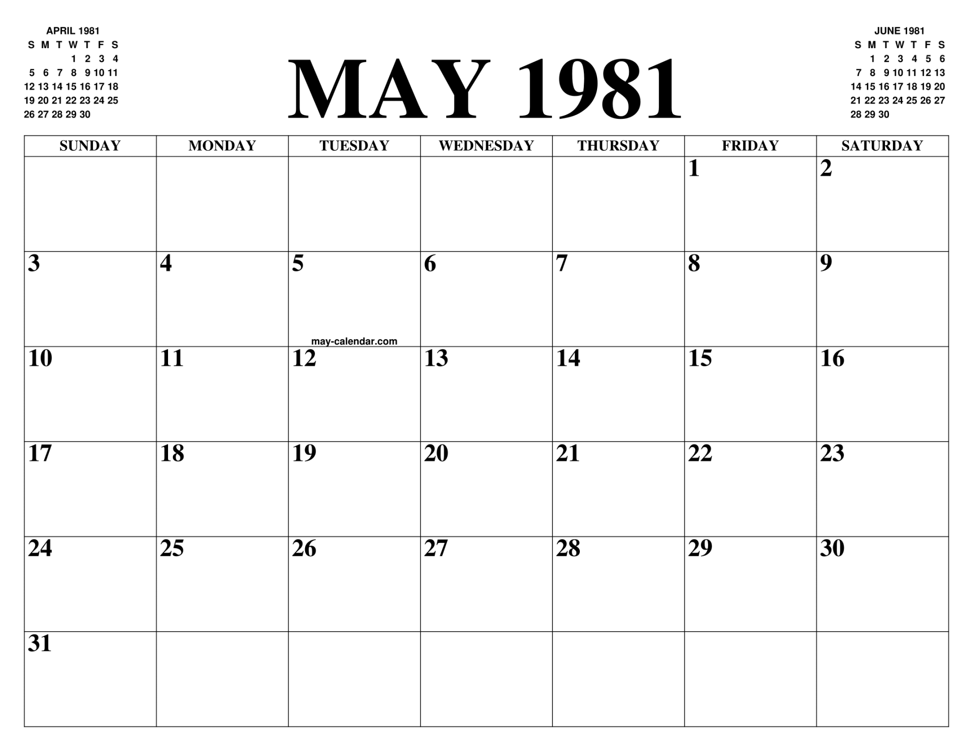 MAY  CALENDAR OF THE MONTH: FREE PRINTABLE MAY CALENDAR OF THE