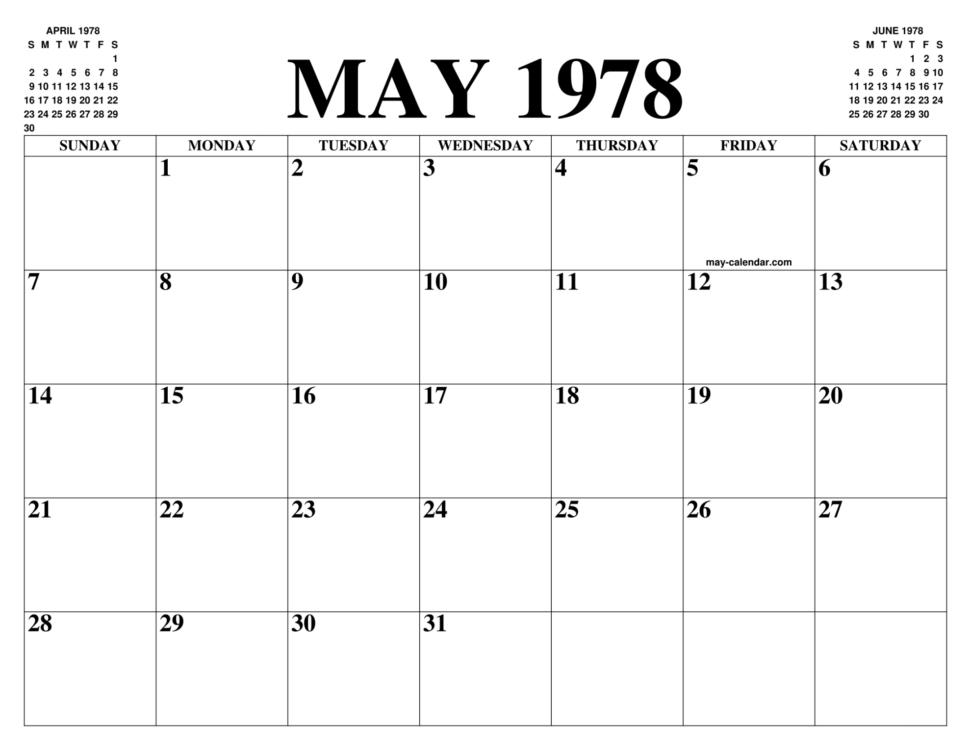 MAY  CALENDAR OF THE MONTH: FREE PRINTABLE MAY CALENDAR OF THE