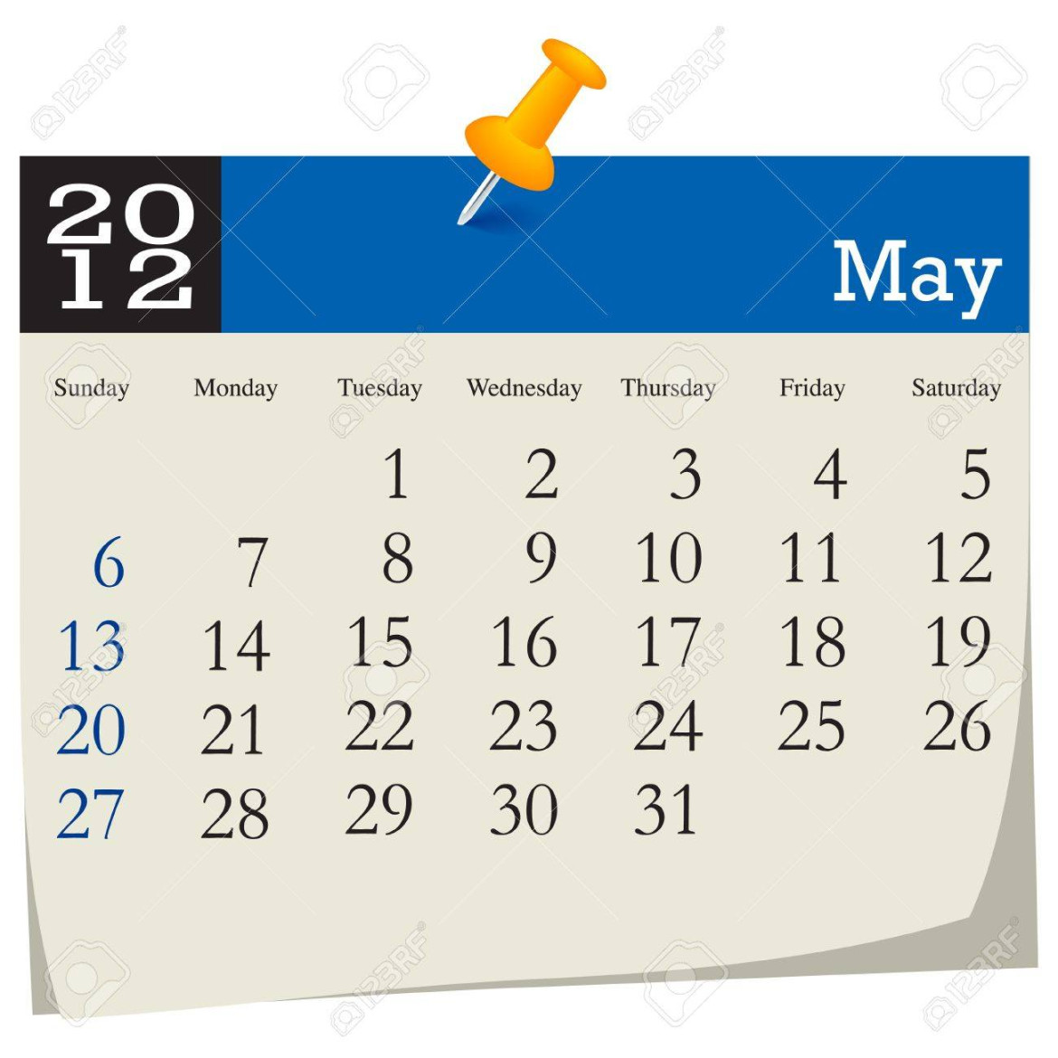 May  Calendar Royalty Free SVG, Cliparts, Vectors, and Stock