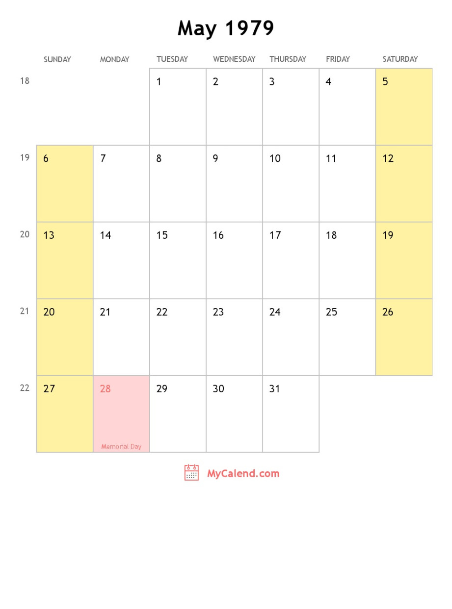May  calendar with holidays - monthly printable calendar