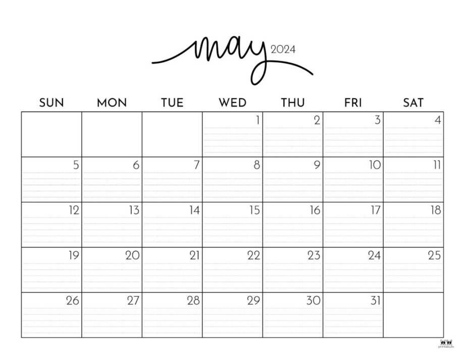May  Calendars -  FREE Printables  Printabulls