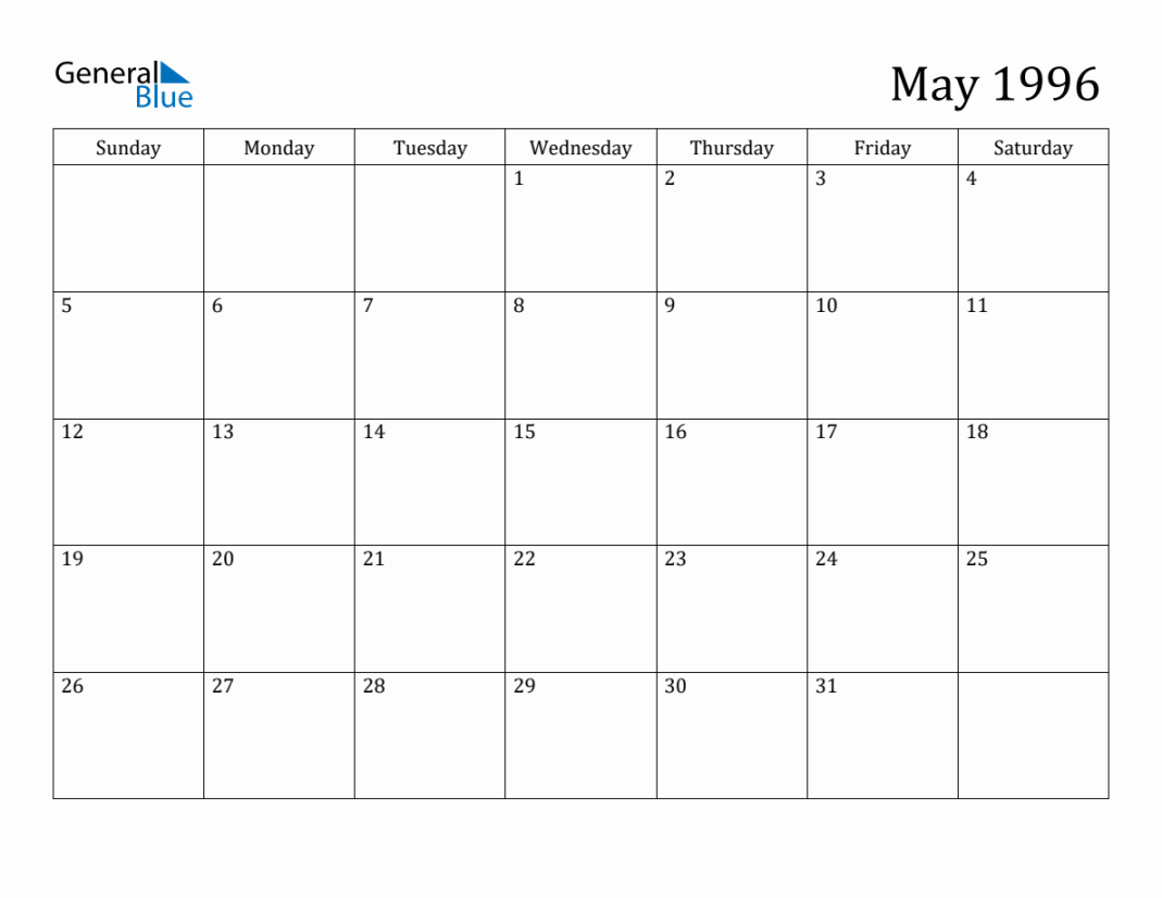 May  Monthly Calendar