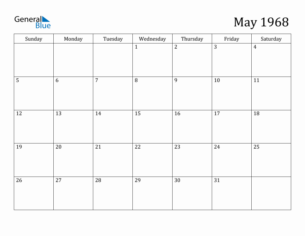 May  Monthly Calendar