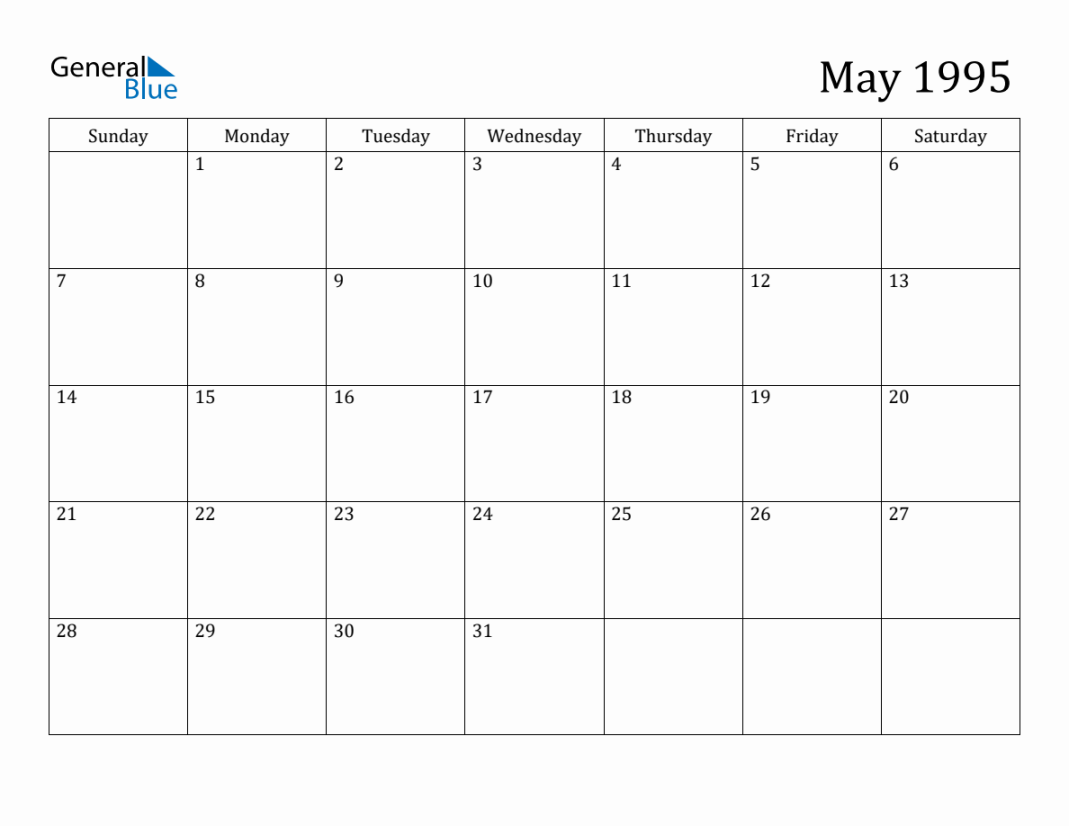May  Monthly Calendar