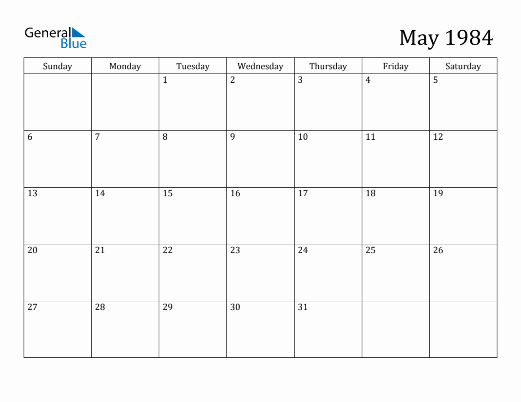 May  Monthly Calendar