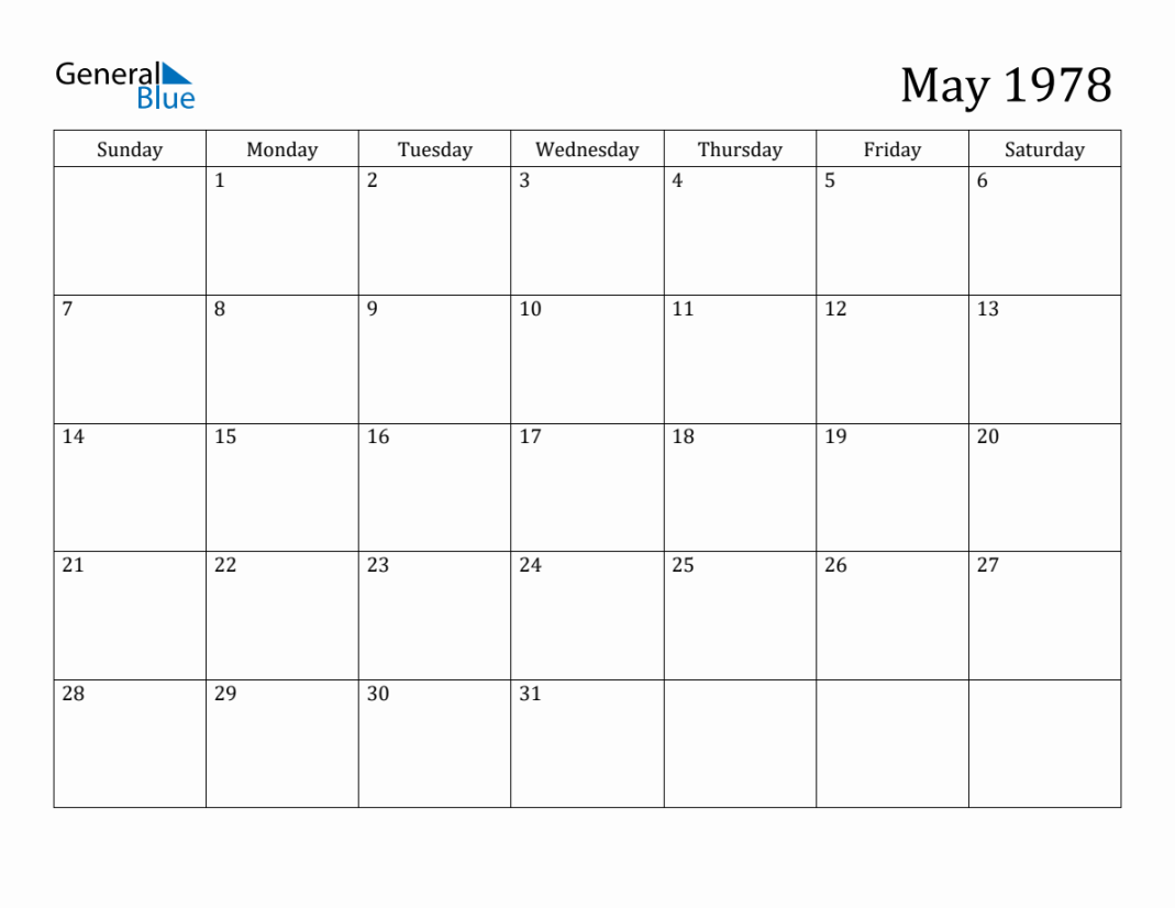 May  Monthly Calendar