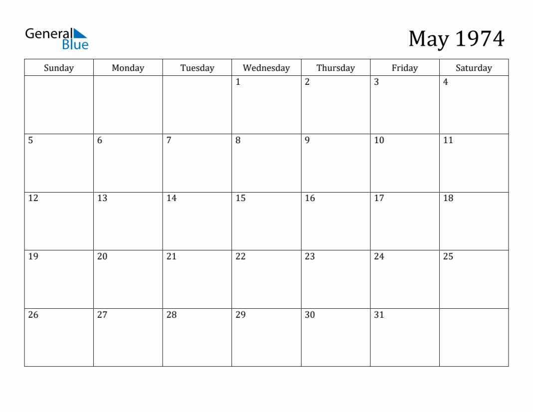 May  Monthly Calendar