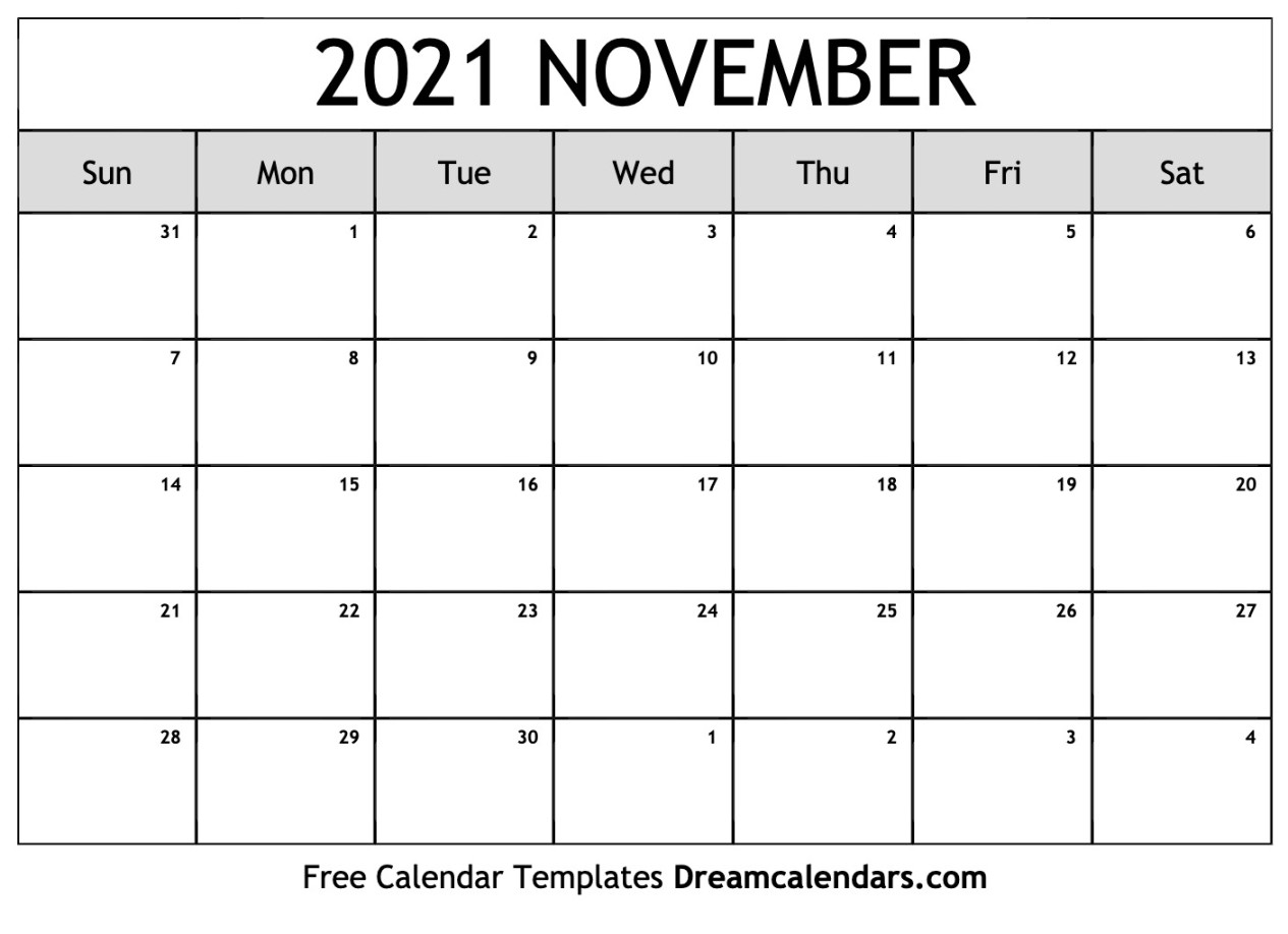 Calendar For November 2021