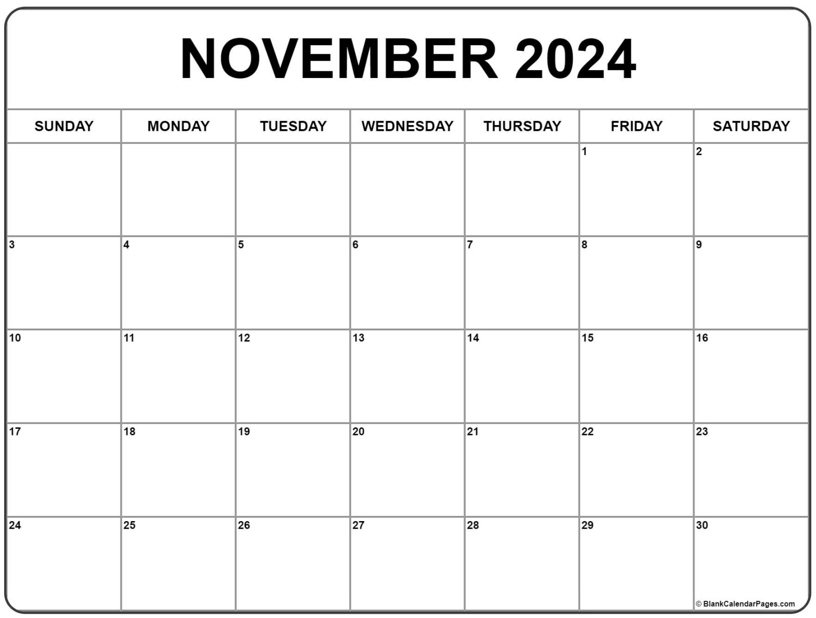 Print November 2024 Calendar