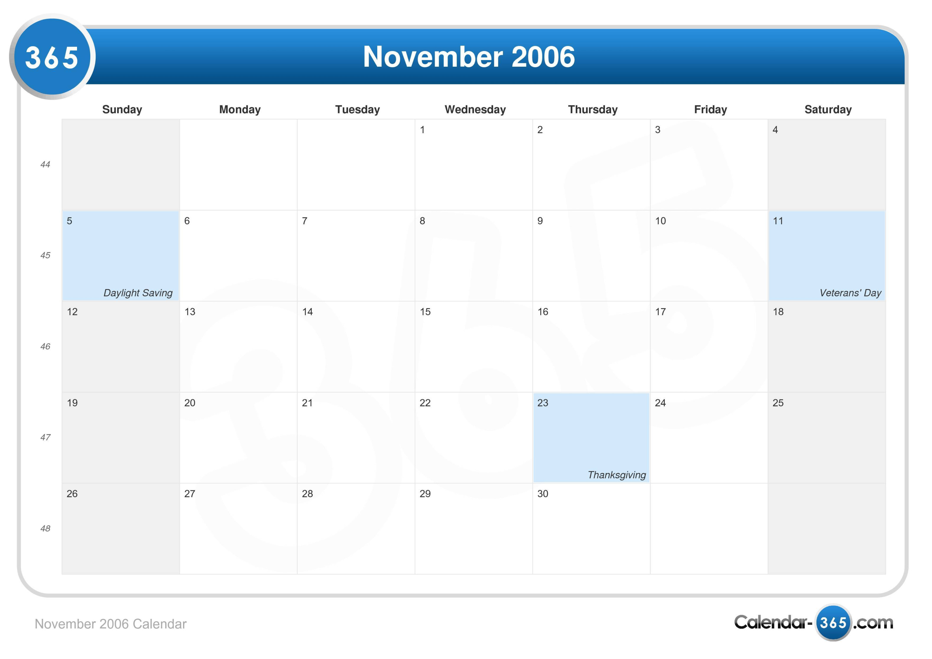 November  Calendar
