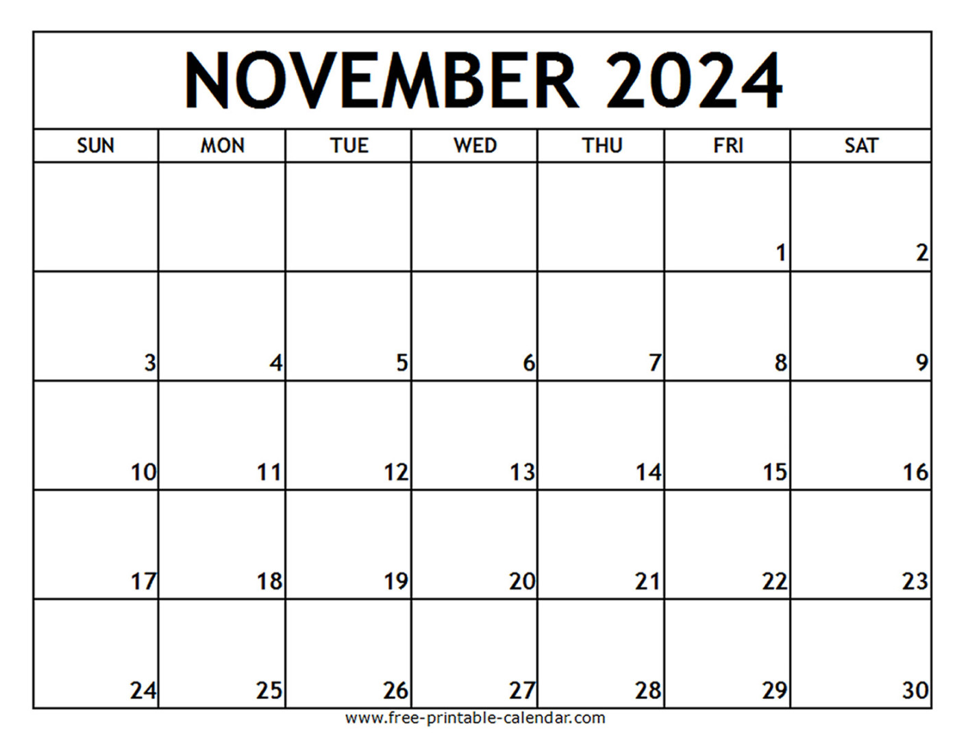 November  Printable Calendar - Free-printable-calendar