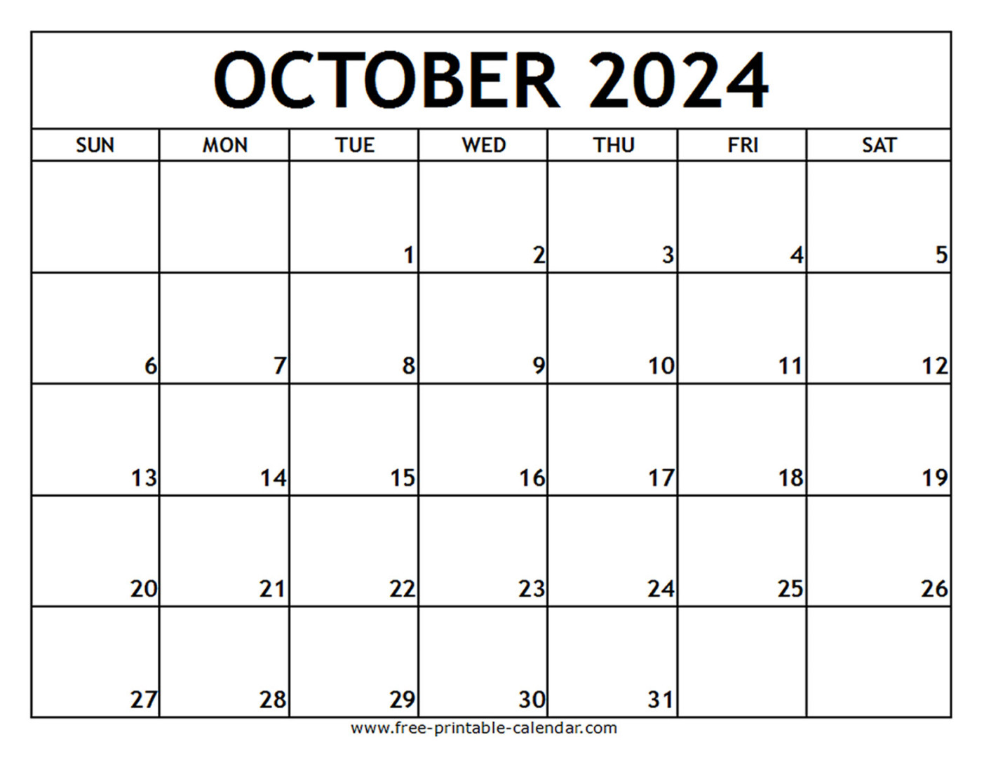 Calendar Template October 2024 Good Calendar Idea