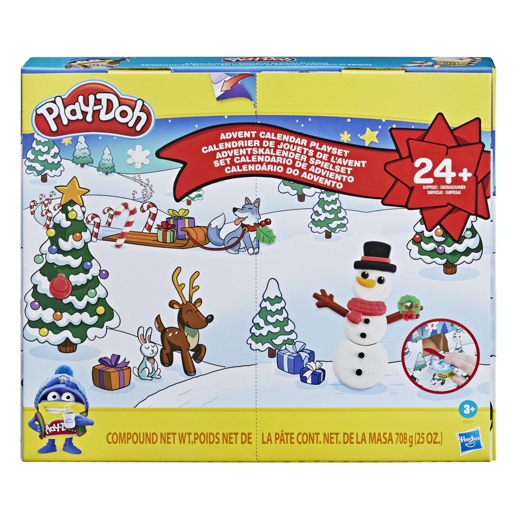 Play-Doh Advent Calendar Toy for Kids  Years and Up with Over  Surprise  Accessories, Playmats, and  Cans, Assorted Colors, Non-Toxic
