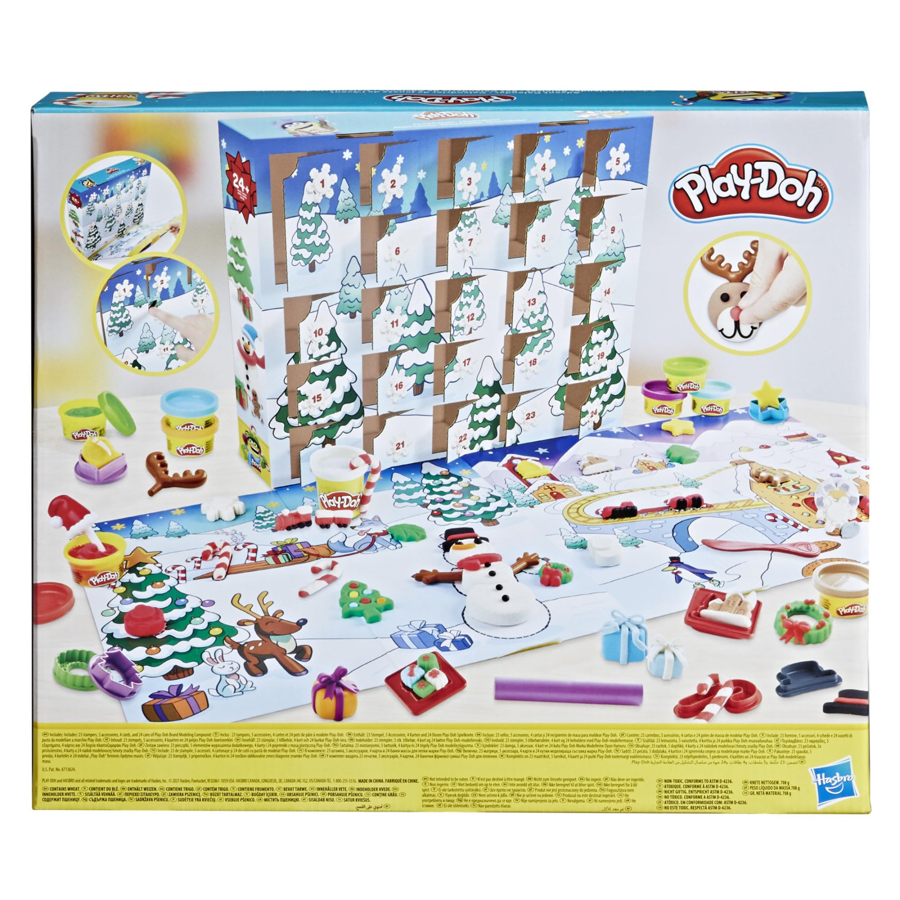 Play-Doh Advent Calendar Toy for Kids  Years and Up with Over  Surprise  Accessories, Playmats, and  Cans, Assorted Colors, Non-Toxic