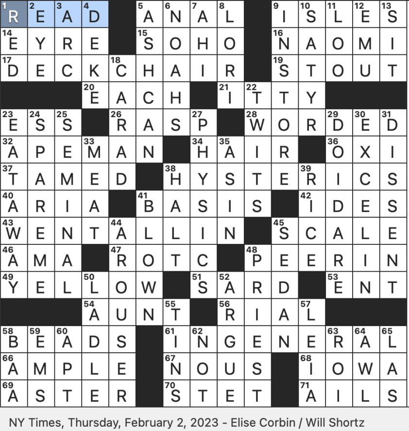 Rex Parker Does the NYT Crossword Puzzle: Orangish-brown gem / THU