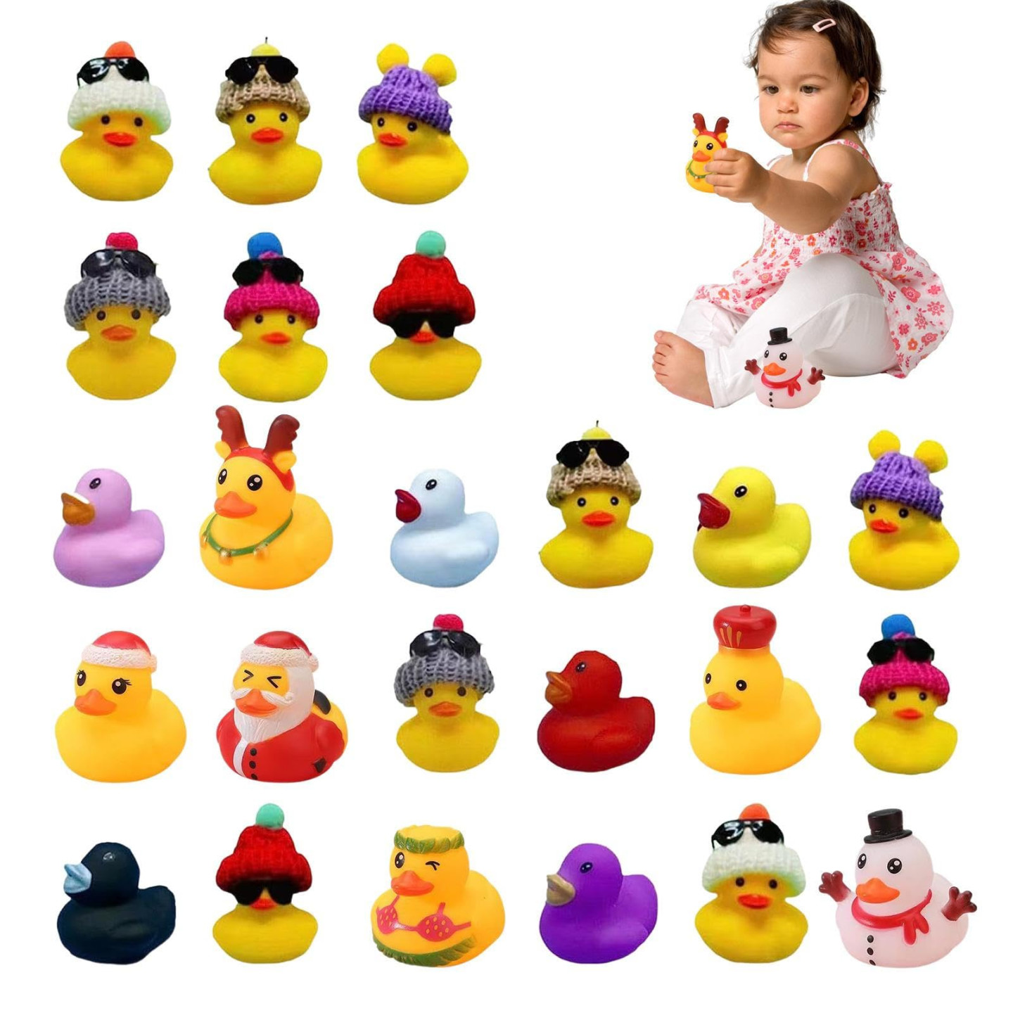 Rubber Ducky Advent Calendar   Days Countdown Calendar for Table Desk -  Countdown Fun Toys and Advent Calendar Decoration, Tabletop Decors Gift for