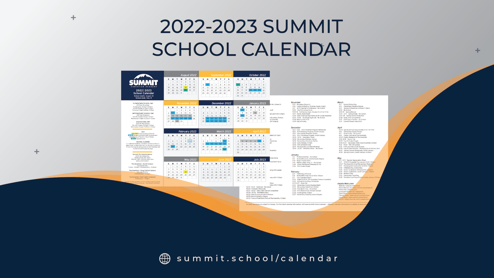 - School Calendar – Summit Christian Academy