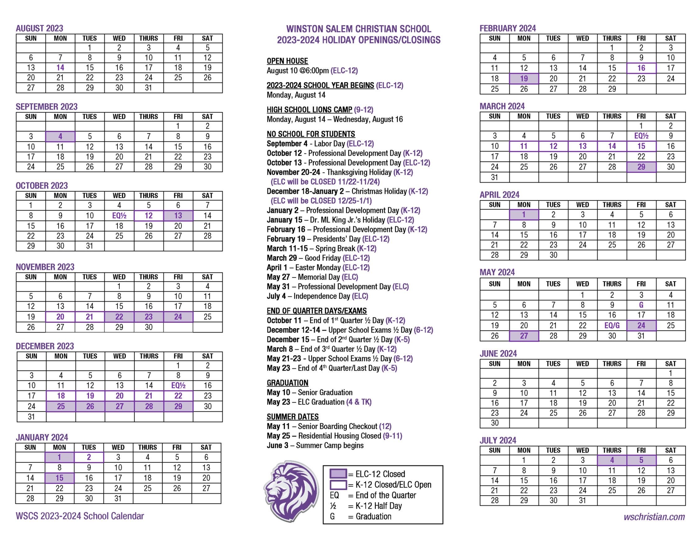 Winston Salem Schools Calendar Good Calendar Idea