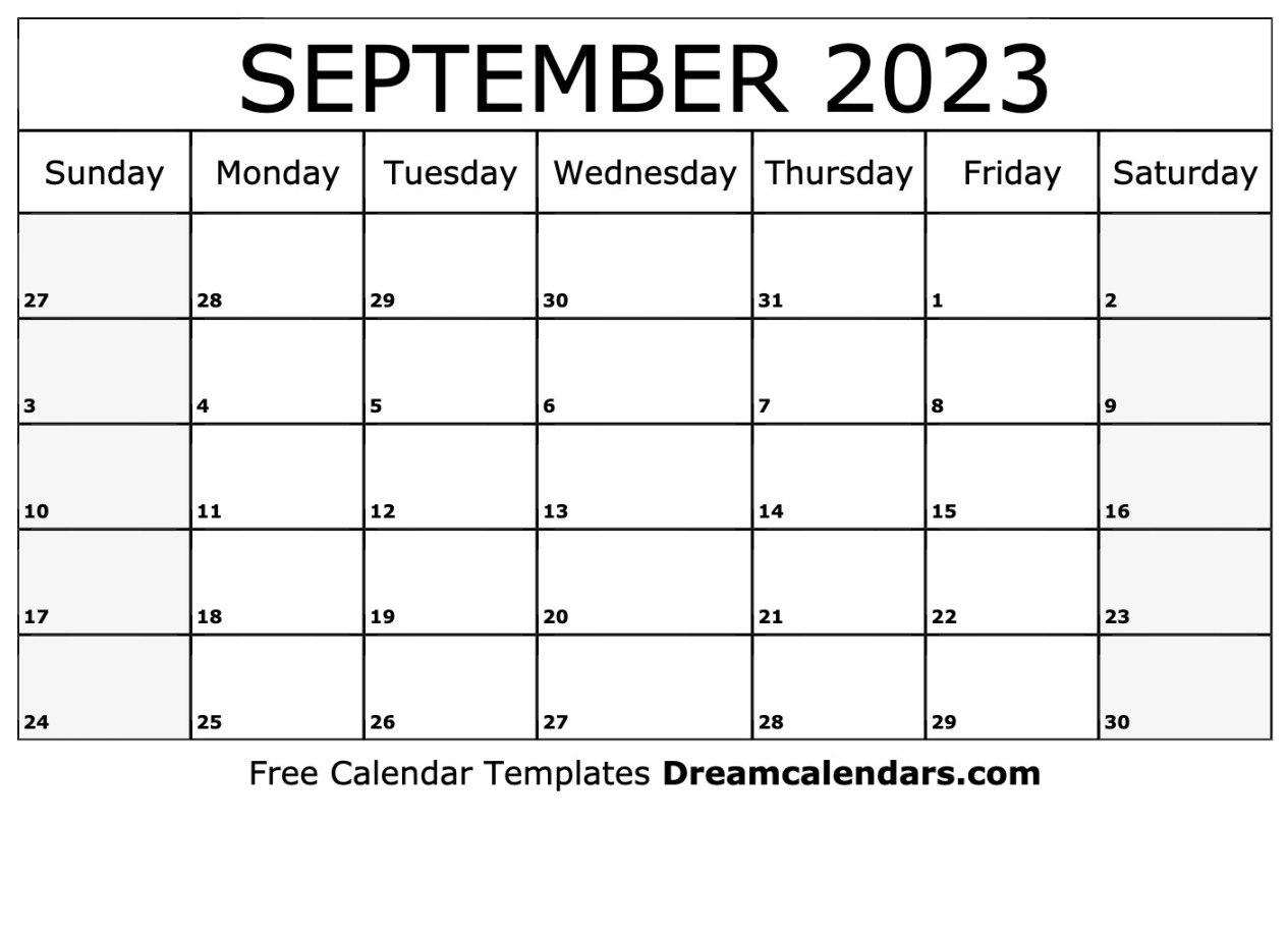 September  calendar  Free blank printable with holidays
