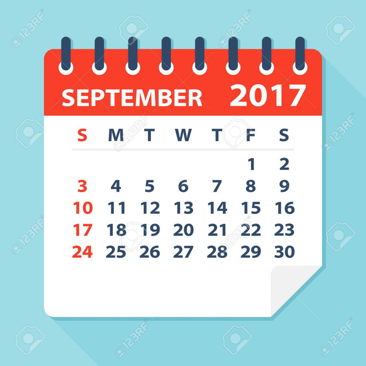 September  Calendar Royalty Free SVG, Cliparts, Vectors, and
