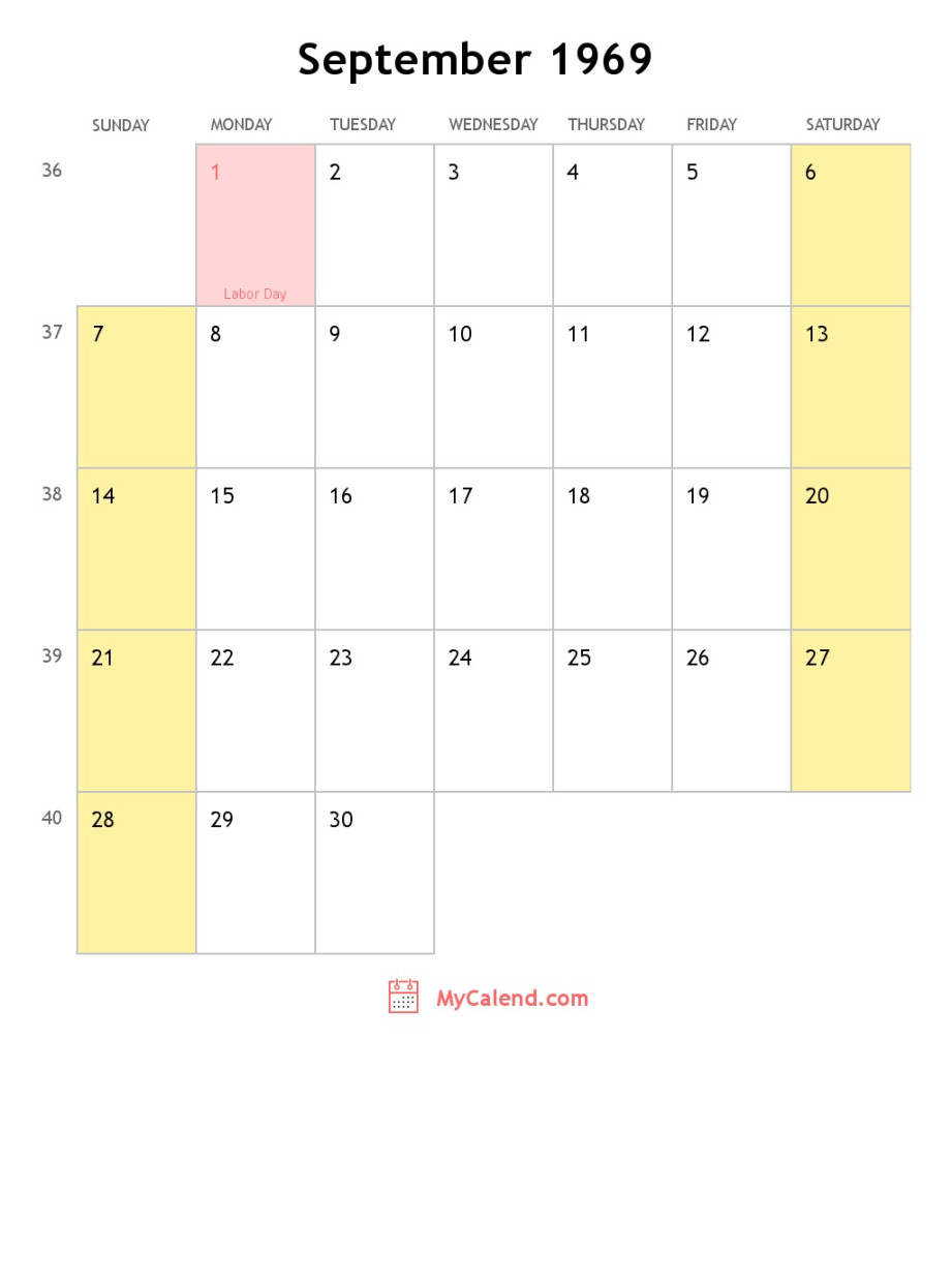 September  calendar with holidays - monthly printable calendar