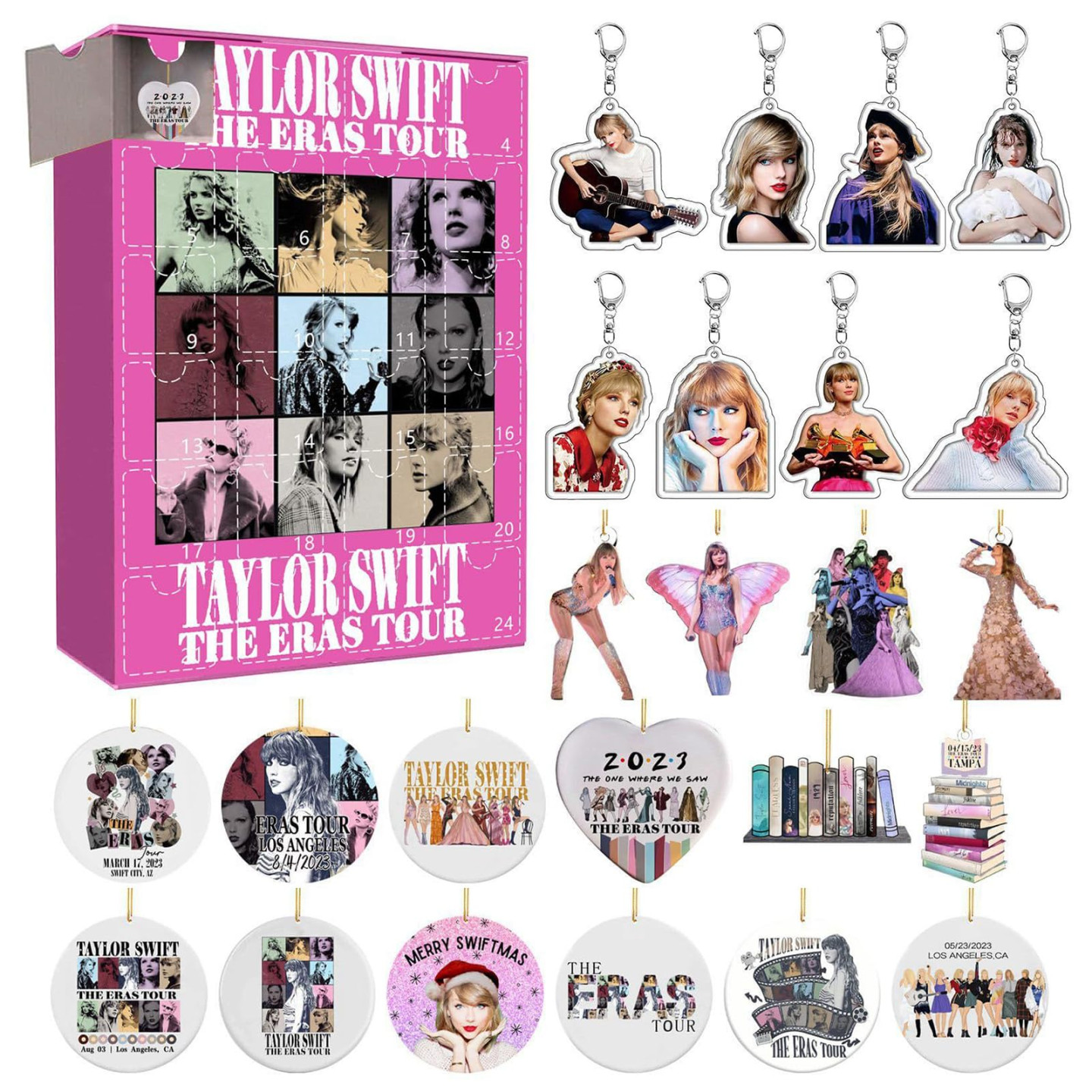 Swift Taylor Christmas Advent Calendar Contains  Gifts, Countdown  Calendar for Kids Adult, Cute Elf Taylors Ornament Xmas Keychain Vacation
