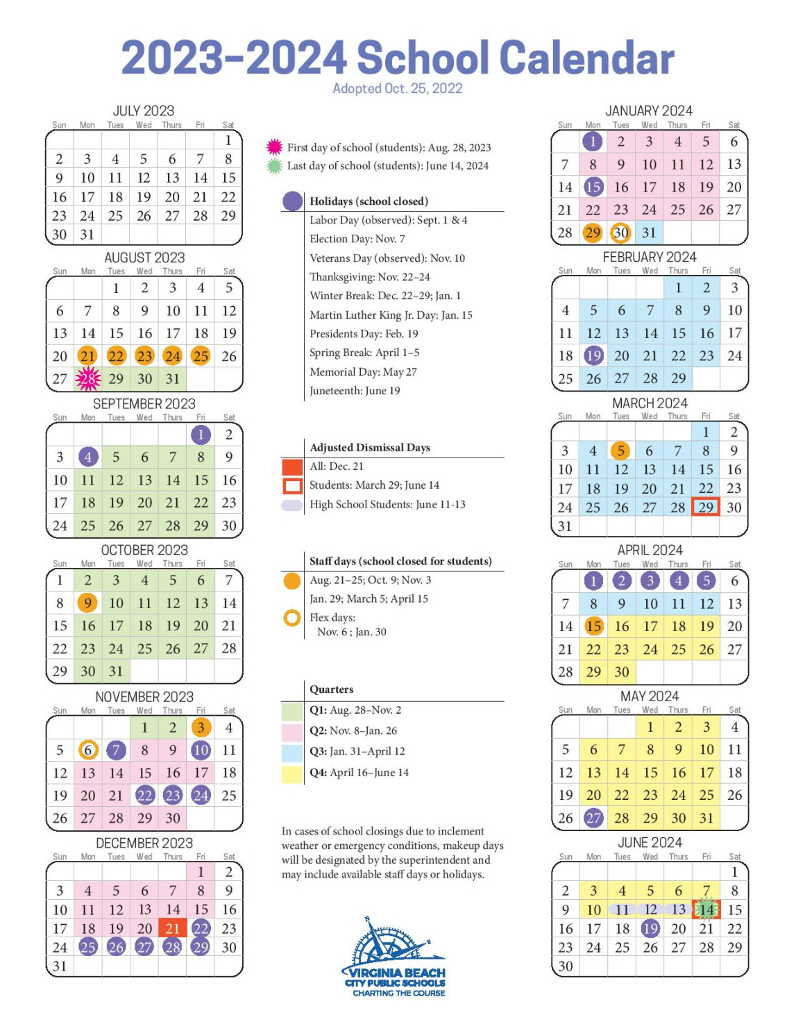 Virginia Beach City Public Schools Calendar - Holidays