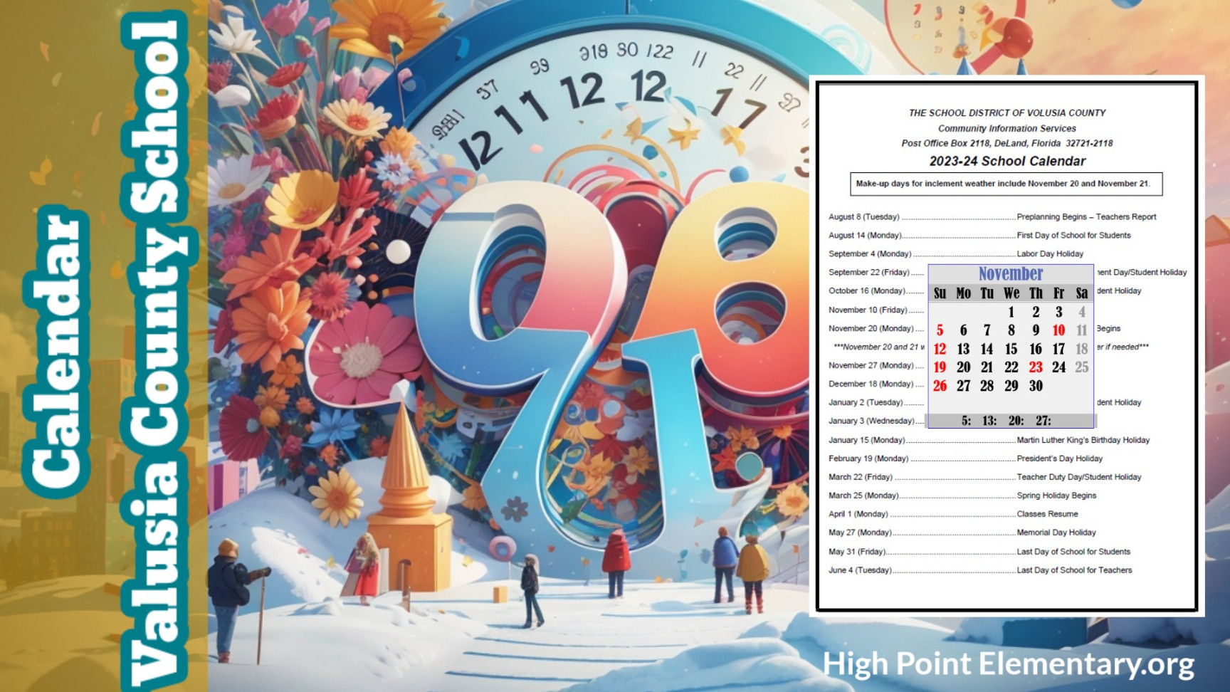 Volusia County school calendar