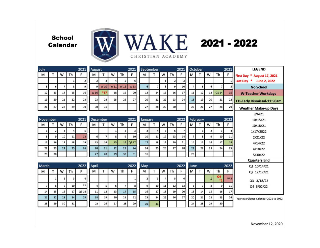 Year at a Glance Calendar  to  - - Revised -