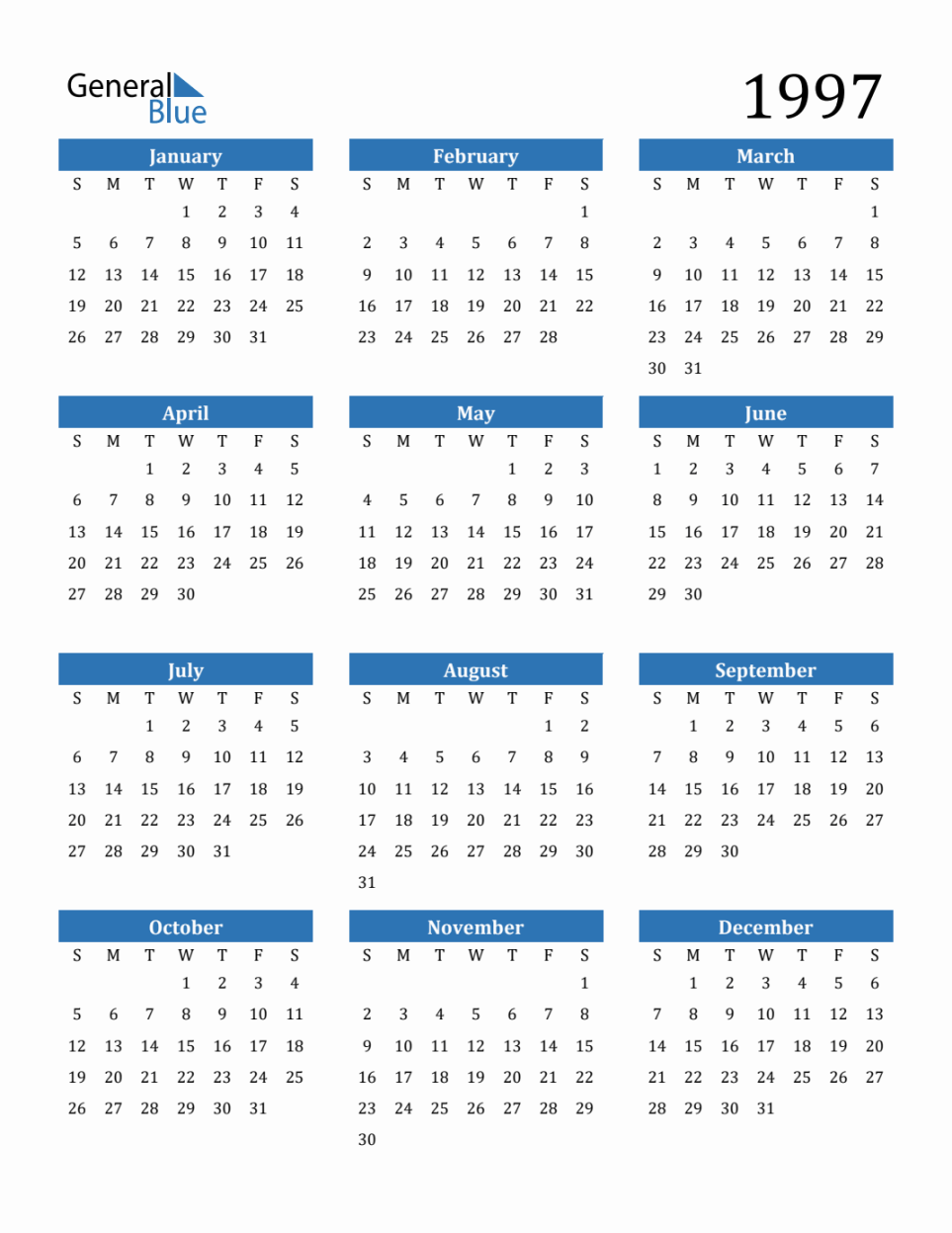Yearly Calendar Templates with Monday Start
