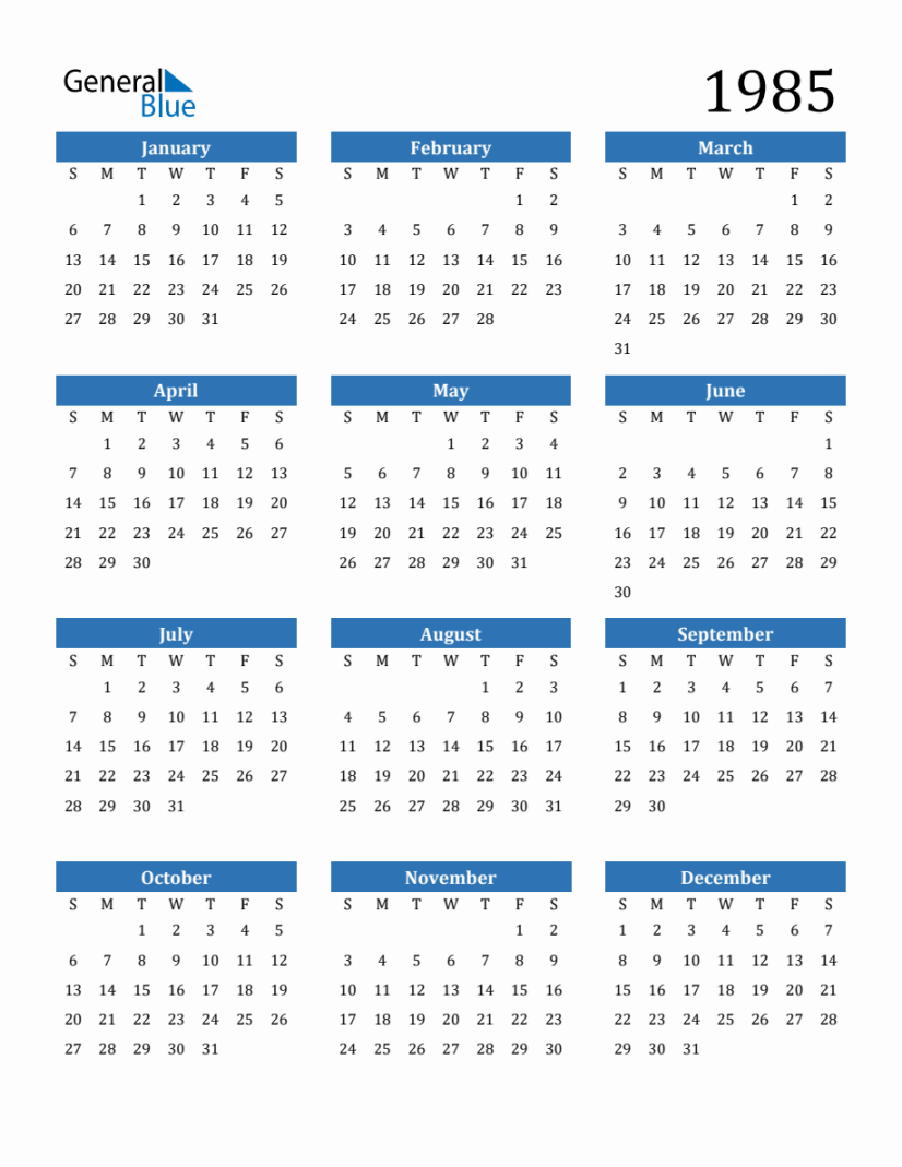 Yearly Calendar