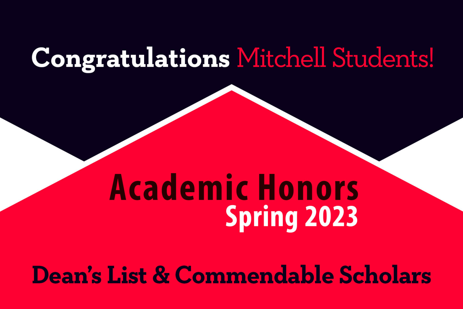 Academic Honors Recipients Announced for Spring  - Mitchell