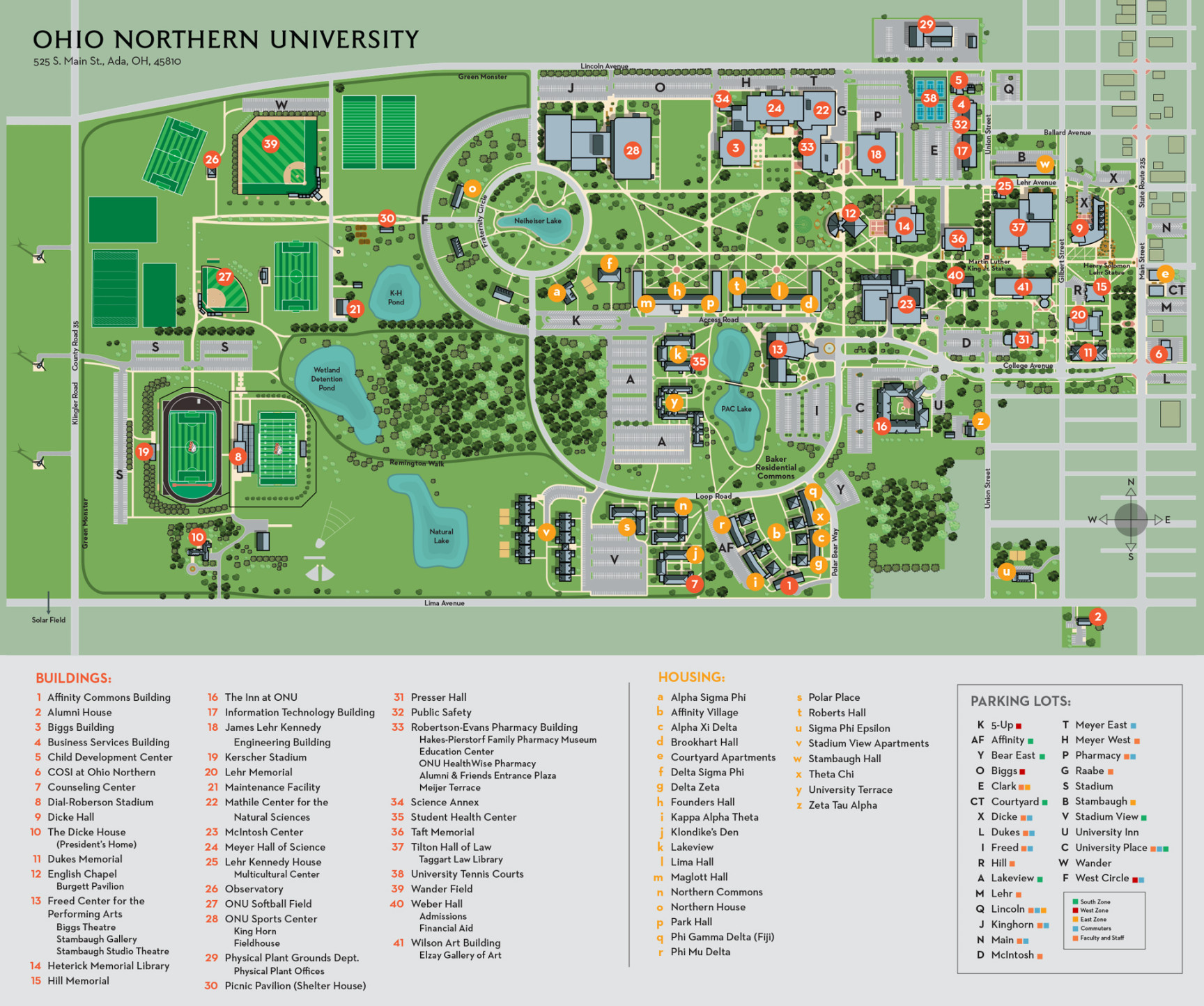 Campus Map  Ohio Northern University