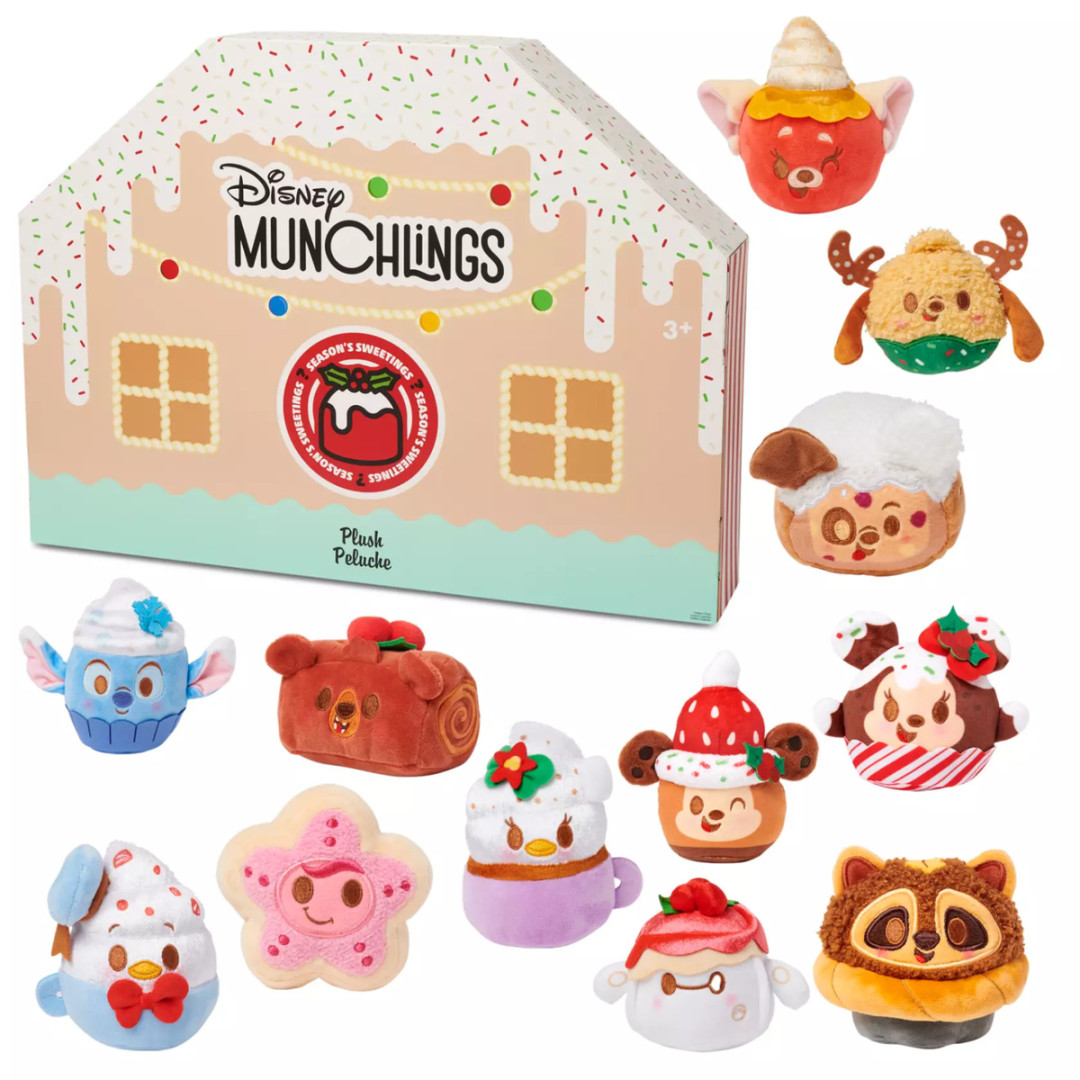 Disney Parks Munchlings Plush Season&#;s Sweetings -Day Advent Calendar  Micro "