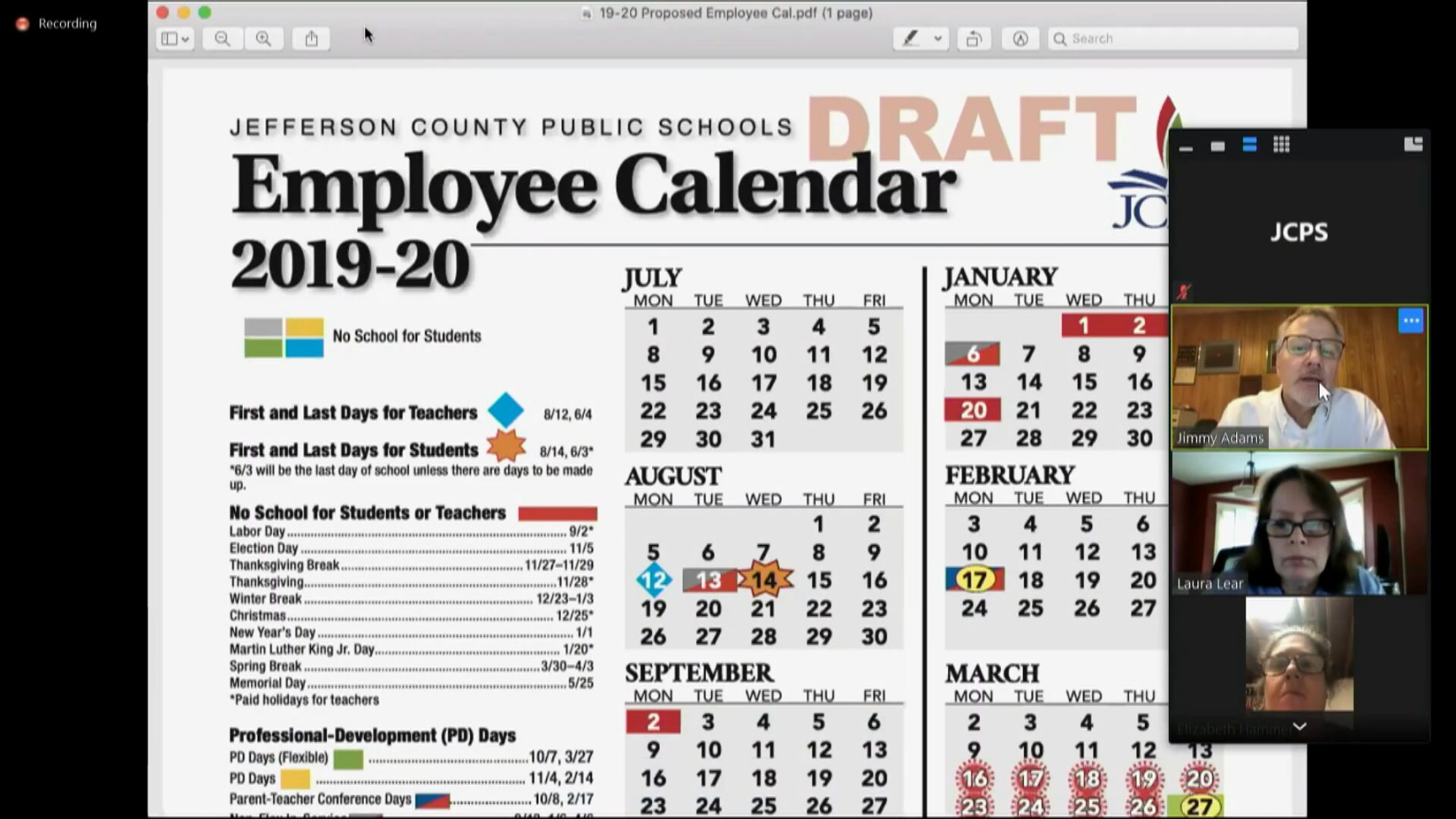 JCPS board discusses changes to - school calendar amid