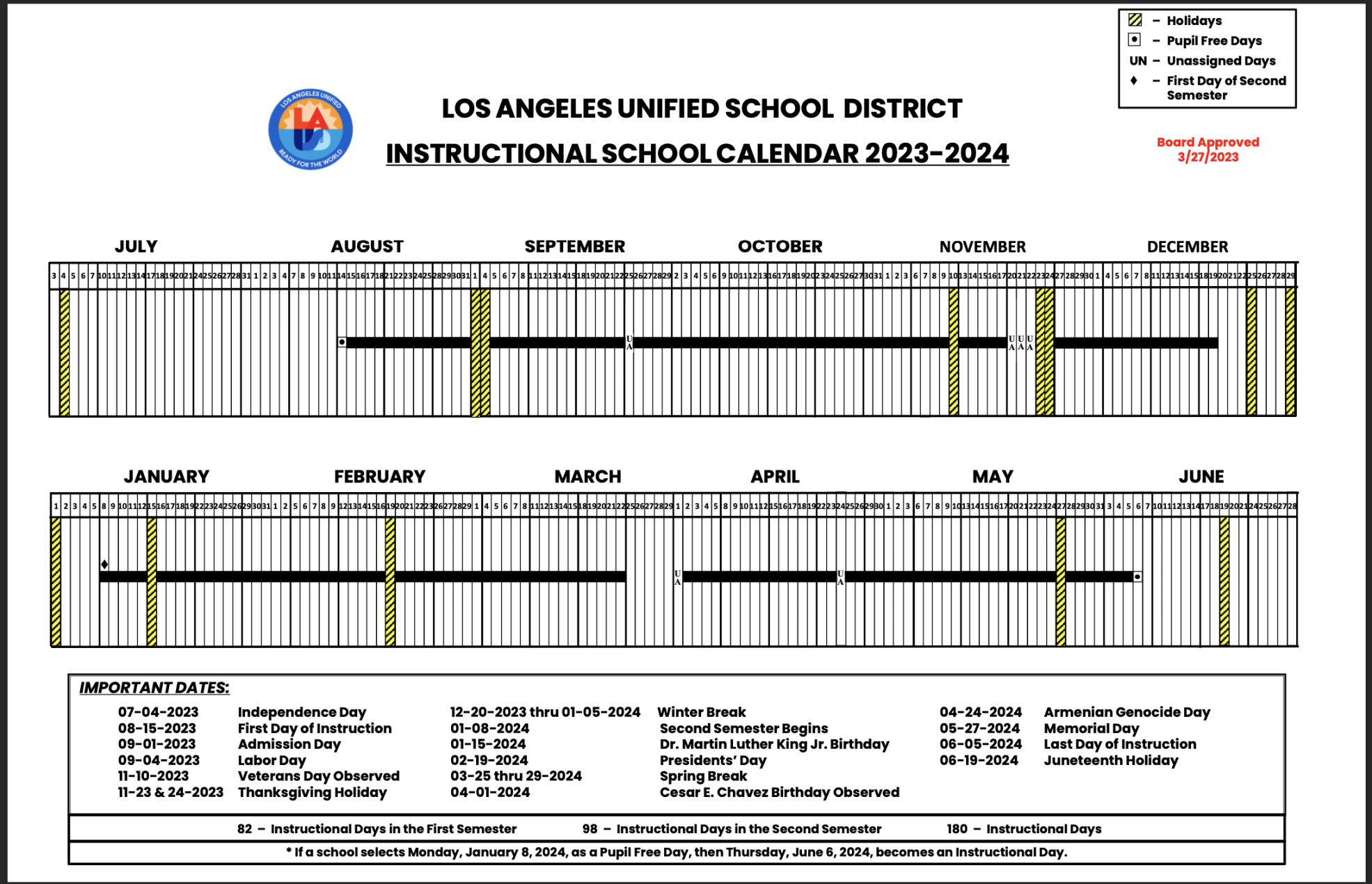 LAUSD School Calendar /Calendario Escolar - – Sanchez, Maria