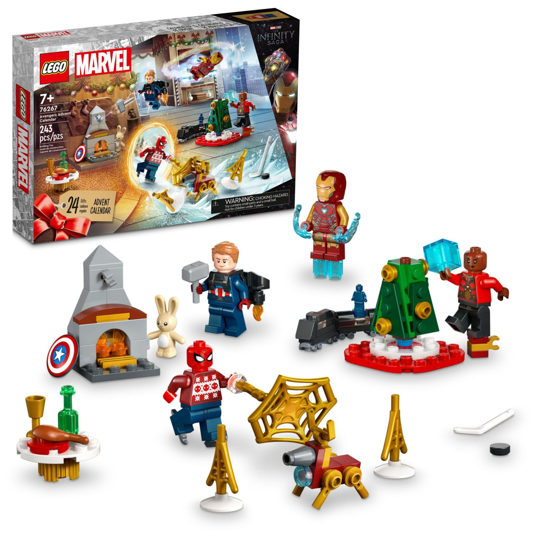 LEGO Marvel Avengers  Advent Calendar  Holiday Countdown Playset  with Daily Collectible Surprises and  Super Hero Minifigures such as  Doctor