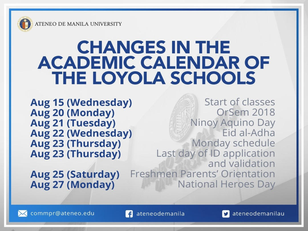 Loyola Chicago Law Academic Calendar
