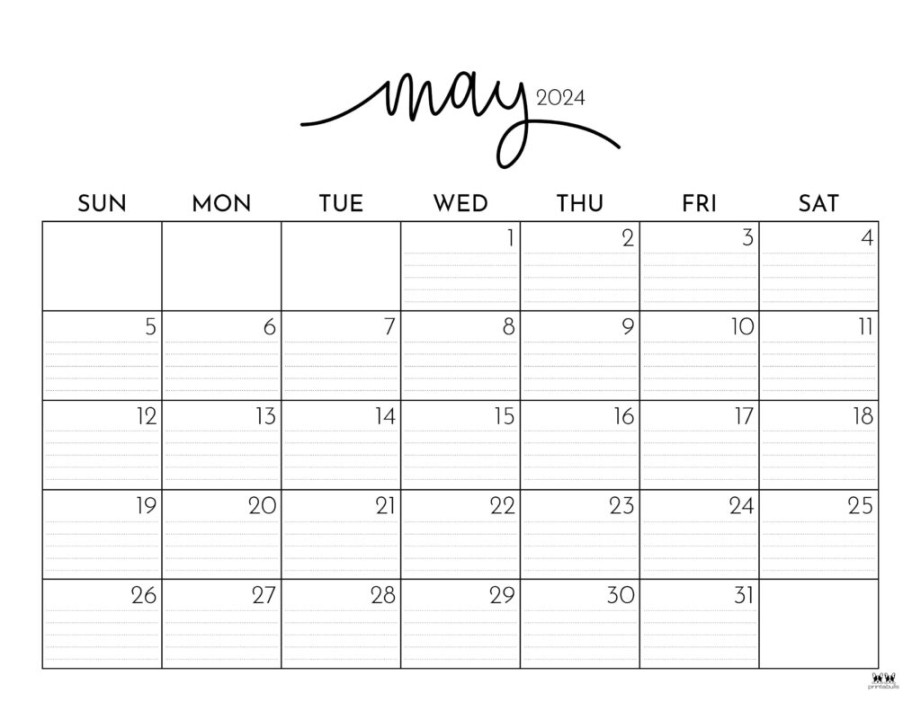 Blank Calendar May 2024