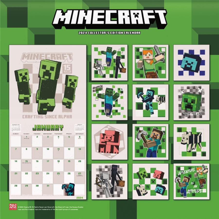 Minecraft  Year Anniversary  Collectors Edition Wall Calendar -  Online Exclusive
