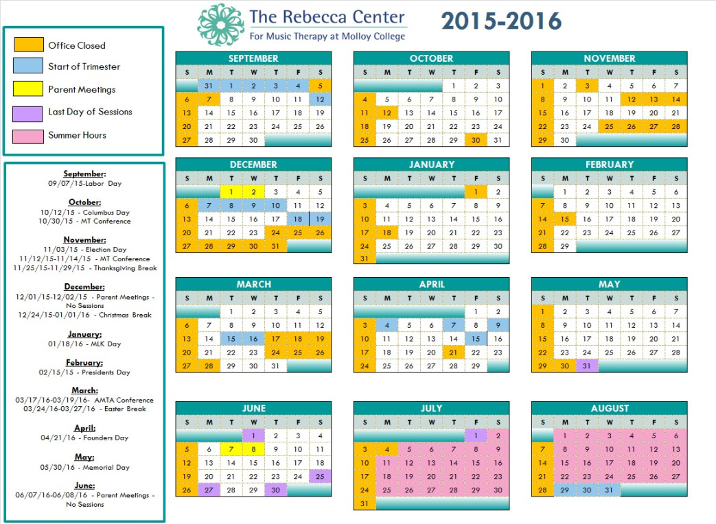 Molloy Academic Calendar