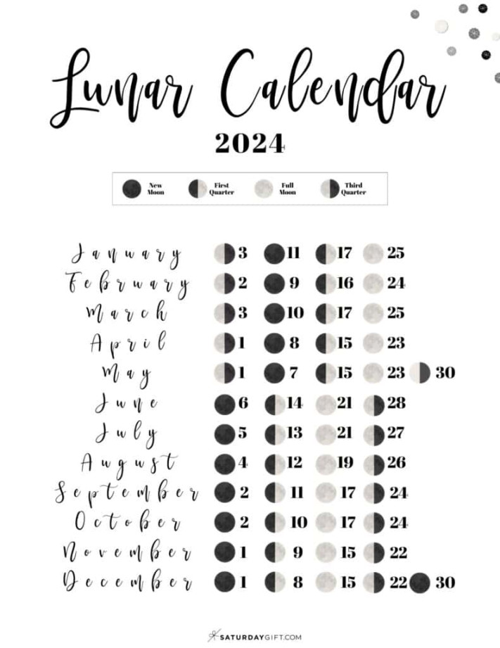2024 Lunar Calendar Printable