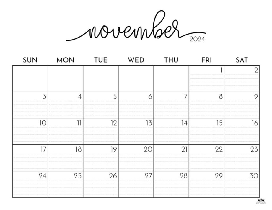Blank Calendar November 2024