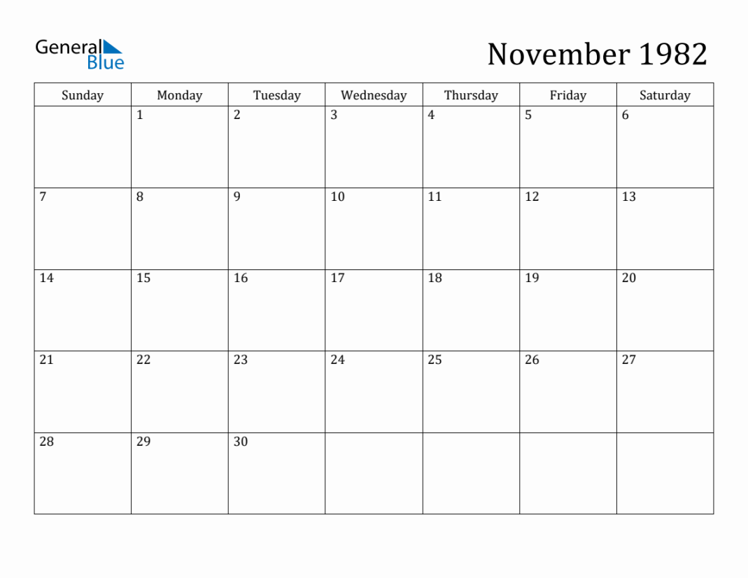 November  Monthly Calendar