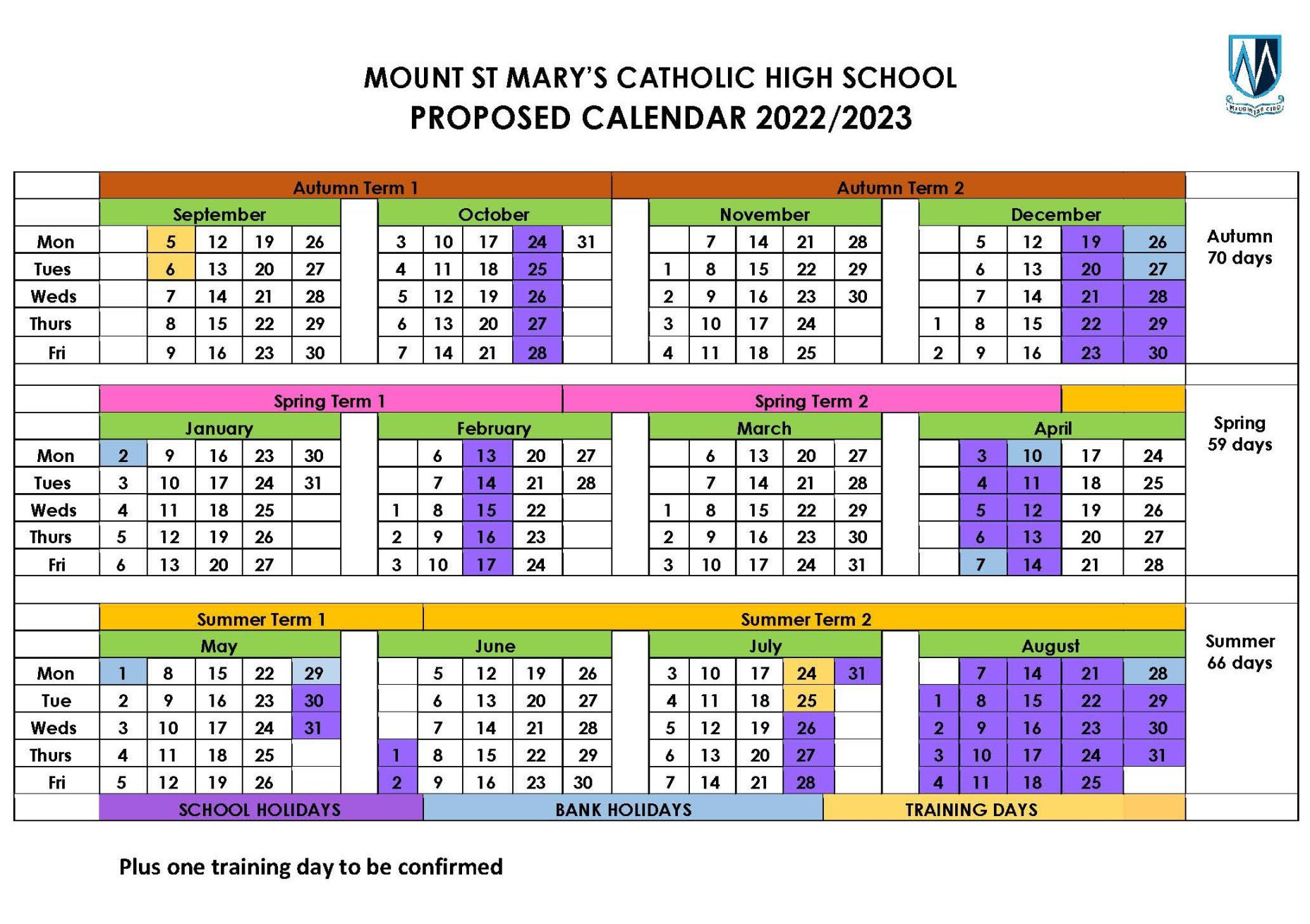 Saint Mary’s College Academic Calendar