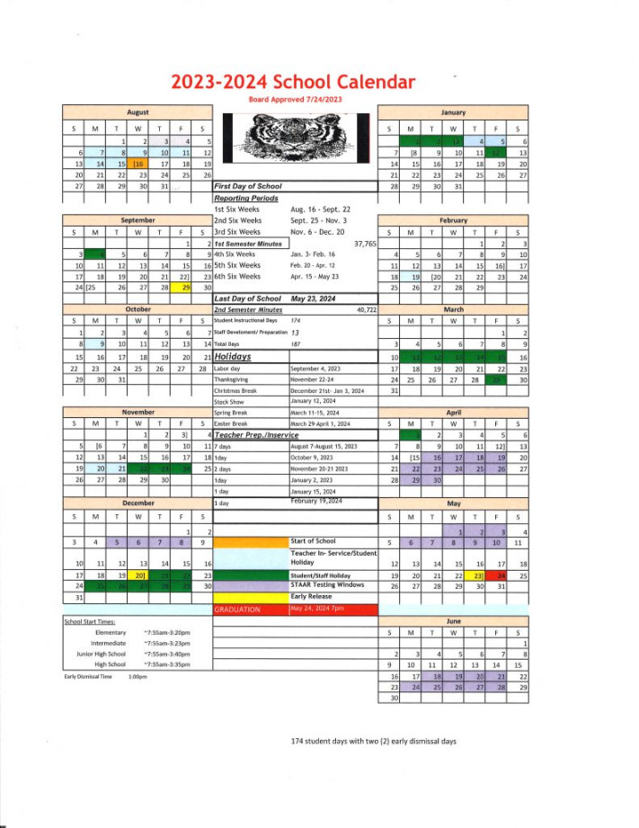 - School Calendar – Glen Rose ISD