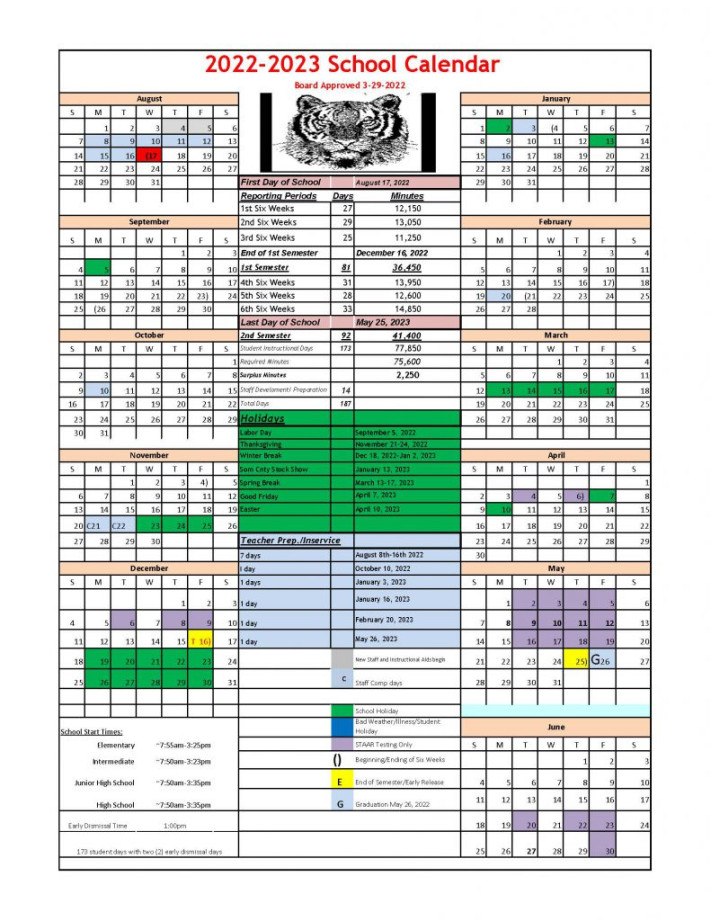- School Calendar – Glen Rose ISD