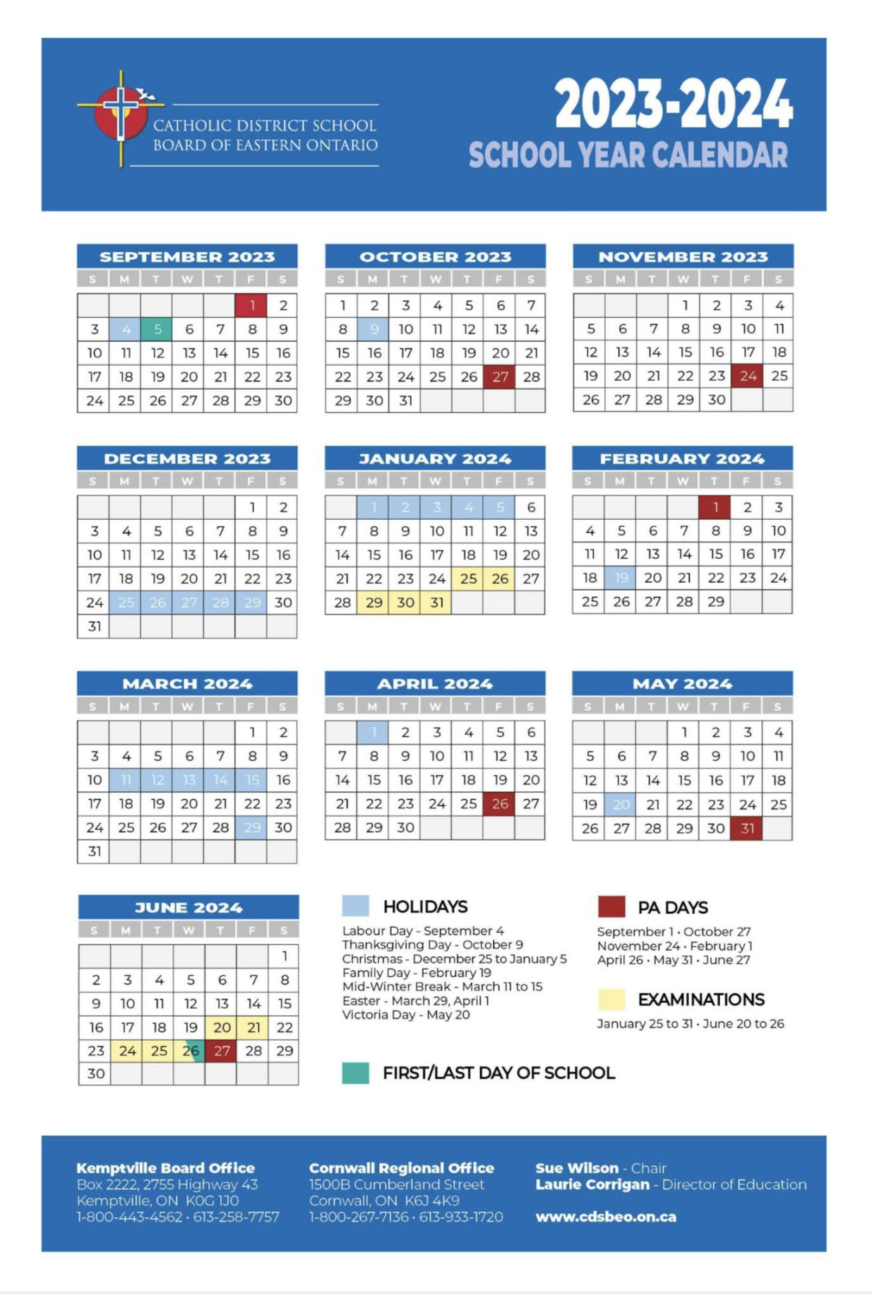 School Year Calendar – Upcoming Events – St
