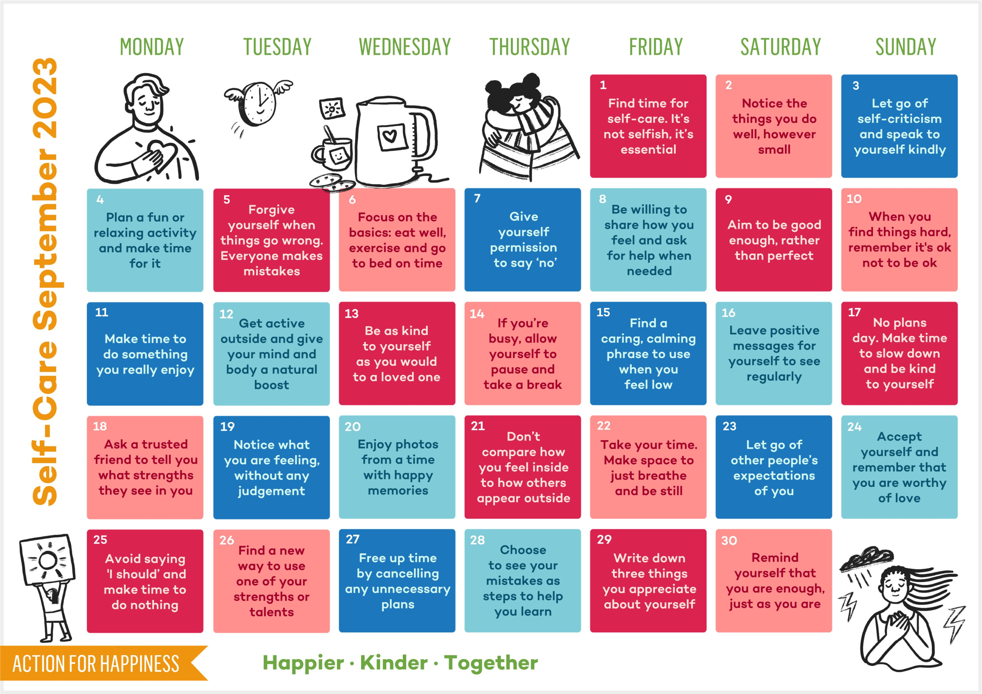 Self Care September  Action for Happiness